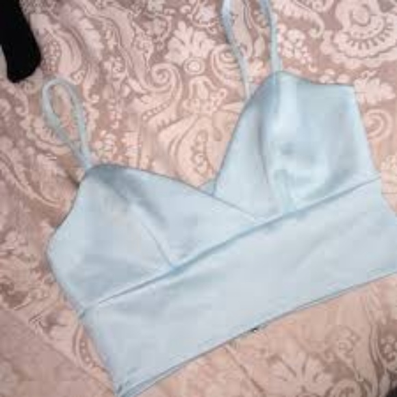 Topshop Tiffany Blue Crop Top - Picture 2 of 2